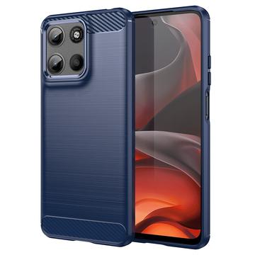 Custodia in TPU Spazzolato per Motorola Moto G15 - Fibra di Carbonio