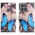 Custodia a Portafoglio Serie Style per Motorola Moto G15/G15 Power - Sininen Perhoset