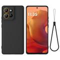 Custodia in silicone liquido con cinghia a mano per Motorola Moto G17 Power/G17/G15