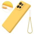 Custodia in silicone liquido con cinghia a mano per Motorola Moto G17 Power/G17/G15 - Gialla