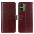 Custodia a portafoglio con chiusura magnetica per Motorola Moto G35 - Marrone