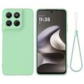 Custodia in silicone liquido con cinghia a mano per Motorola Moto G37/G37 Power/G47