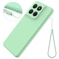 Custodia in silicone liquido con cinghia a mano per Motorola Moto G37/G37 Power/G47 - Verde