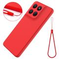 Custodia in silicone liquido con cinghia a mano per Motorola Moto G37/G37 Power/G47 - Rossa