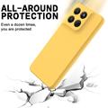 Custodia in silicone liquido con cinghia a mano per Motorola Moto G37/G37 Power/G47 - Gialla