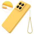 Custodia in silicone liquido con cinghia a mano per Motorola Moto G37/G37 Power/G47 - Gialla