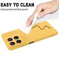 Custodia in silicone liquido con cinghia a mano per Motorola Moto G37/G37 Power/G47 - Gialla
