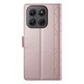 Custodia a portafoglio trapuntata lusso per Motorola Moto G37/G47 - Oro rosa