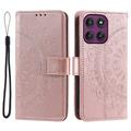 Custodia a portafoglio Mandala per Motorola Moto G37/G47 con cinturino da polso - Rosa