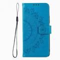 Custodia a portafoglio Mandala per Motorola Moto G37 Power con cinturino da polso - Blu