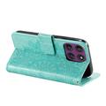 Custodia a portafoglio Mandala per Motorola Moto G37 Power con cinturino da polso - Verde menta