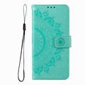 Custodia a portafoglio Mandala per Motorola Moto G37 Power con cinturino da polso - Verde menta