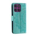 Custodia a portafoglio Mandala per Motorola Moto G37 Power con cinturino da polso - Verde menta