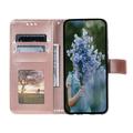 Custodia a portafoglio Mandala per Motorola Moto G37 Power con cinturino da polso - Rosa