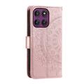 Custodia a portafoglio Mandala per Motorola Moto G37 Power con cinturino da polso - Rosa