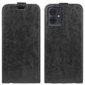 Custodia Flip Verticale con Slot per Schede per Motorola Moto G54 - Nera