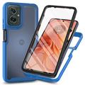 Custodia per Motorola Moto G55 serie 360 Protection - Blu / trasparente