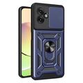 Custodia ibrida Rotary Ring con protezione per fotocamera per Motorola Moto G55 - Blu