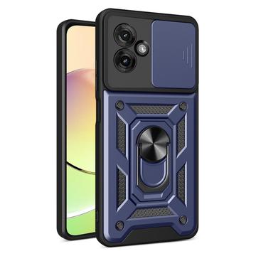 Custodia ibrida Rotary Ring con protezione per fotocamera per Motorola Moto G55 - Blu