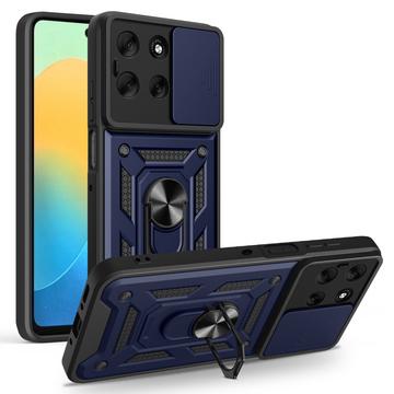 Custodia ibrida con anello rotante e protezione per fotocamera per Motorola Moto G56