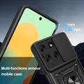 Custodia ibrida con anello rotante e protezione per fotocamera per Motorola Moto G56 - Rosa Oro