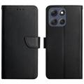 Custodia in pelle a portafoglio per Motorola Moto G56 con cavalletto - nera