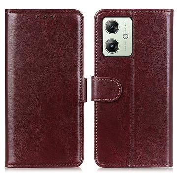 Custodia a portafoglio con chiusura magnetica per Motorola Moto G64 - Marrone