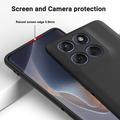 Custodia in silicone liquido con cinghia a mano per Motorola Moto G67 Power - Nera