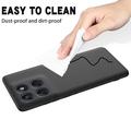 Custodia in silicone liquido con cinghia a mano per Motorola Moto G67 Power - Nera