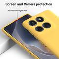 Custodia in silicone liquido con cinghia a mano per Motorola Moto G67 Power - Gialla