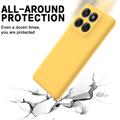 Custodia in silicone liquido con cinghia a mano per Motorola Moto G67 Power - Gialla