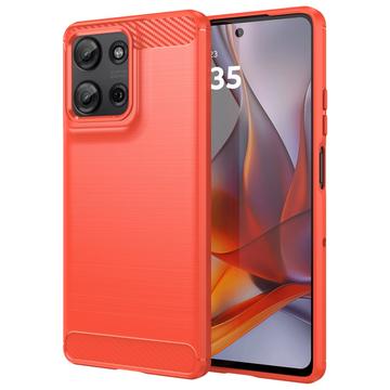 Custodia in TPU spazzolato per Motorola Moto G75 - Fibra di Carbonio