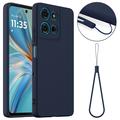 Custodia in silicone liquido per Motorola Moto G75 - compatibile con MagSafe - Blu Scuro