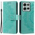 Custodia a portafoglio per Motorola Moto G75 serie Mandala - Verde