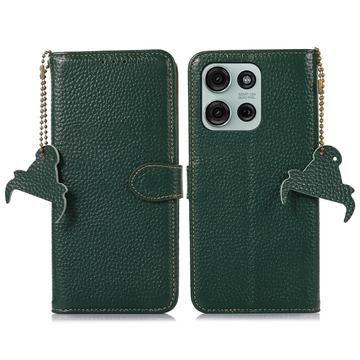 Custodia a Portafoglio in Pelle con RFID per Motorola Moto G75 - Verde
