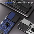 Custodia ibrida con anello rotante e protezione per fotocamera per Motorola Moto G77/G67 - Blu