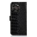 Custodia in Pelle a Portafoglio Serie Crocodile con RFID per Motorola Moto G77/G67