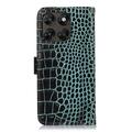 Custodia in Pelle a Portafoglio Serie Crocodile con RFID per Motorola Moto G77/G67 - Verde