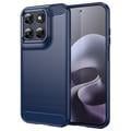 Custodia in TPU spazzolato per Motorola Moto G77/G67 - Fibra di Carbonio