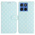 Custodia a portafoglio per Motorola Moto G77/G67 con motivo a pois - Blu