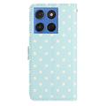 Custodia a portafoglio per Motorola Moto G77/G67 con motivo a pois - Blu
