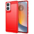 Custodia in TPU spazzolato per Motorola Moto G85/S50 Neo - Fibra di Carbonio
