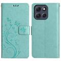 Custodia a Portafoglio per Motorola Moto G86 Serie Butterfly - Ciano