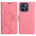 Custodia a portafoglio per Motorola Moto G86 serie Butterfly - Rosa