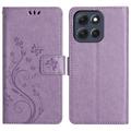 Custodia a portafoglio per Motorola Moto G86 serie Butterfly - Viola Chiaro