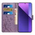 Custodia a portafoglio per Motorola Moto G86 serie Butterfly - Viola Chiaro