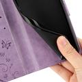 Custodia a portafoglio per Motorola Moto G86 serie Butterfly - Viola Chiaro