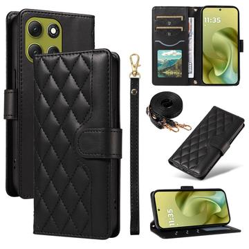 Custodia a portafoglio trapuntata lusso per Motorola Moto G86