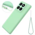 Custodia in silicone liquido con cinghia a mano per Motorola Moto G67/G77/G87 - Verde