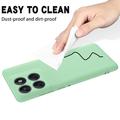 Custodia in silicone liquido con cinghia a mano per Motorola Moto G67/G77/G87 - Verde